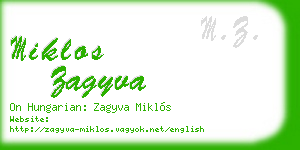 miklos zagyva business card