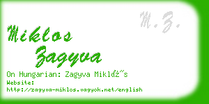 miklos zagyva business card